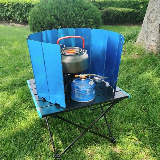 Paravent Pliable En Aluminium – 34x30x30 Cm, 3 Panneaux, 810g, Pour Réchaud Camping, Coupe-vent, Rangeable