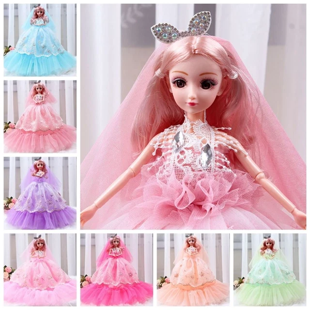 45cm Large Bjd Doll Lace Wedding Dress Princess Movable Jointed Dolls Dress✔