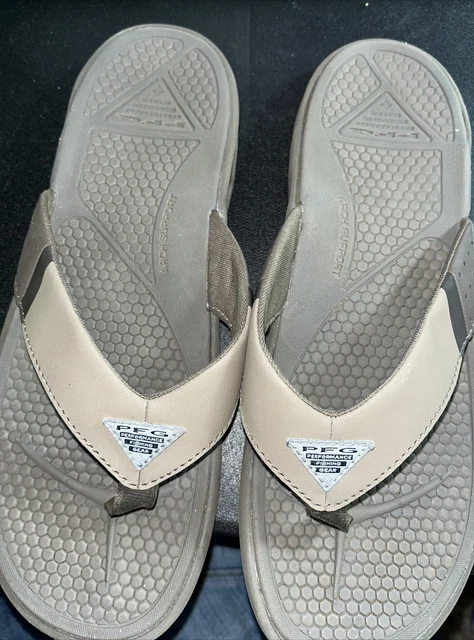 Men’s Used / Columbia PFG / Beige  , Green/ Flip Flop / Sandal / Sz 9