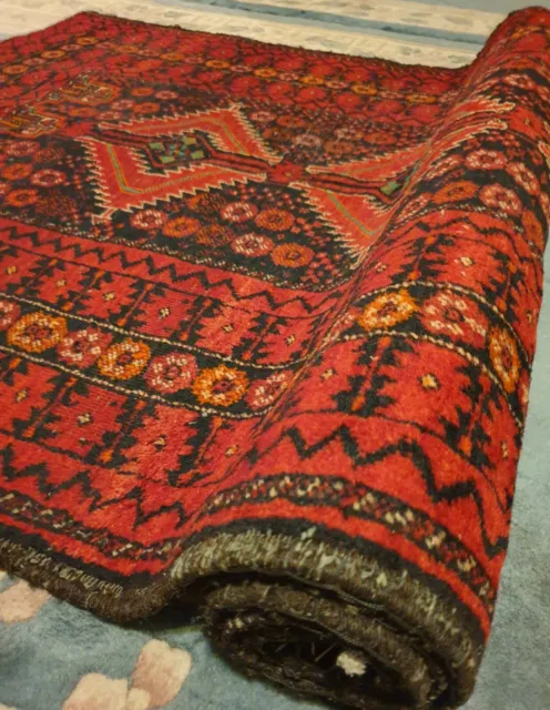 Antiker Handgeknüpfter Perser Orientteppich BELUTSCH 100×194cm Wolle Nomaden Rug