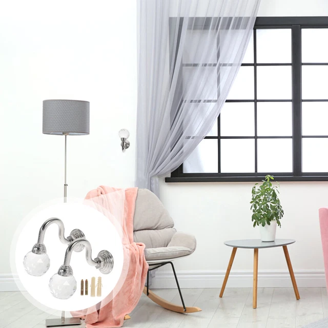 2 Pieces Crystal Curtain Holdbacks Hooks Wall Mounted Tieback