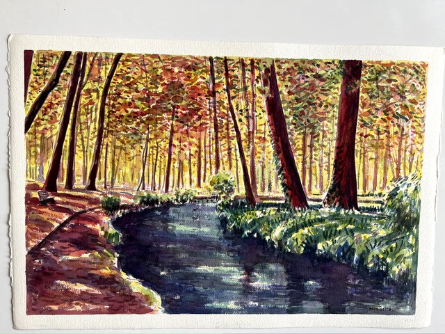 Aquarelle Originale Signée Morissier - "Le Place Maréchal Lyautey à Lyon" - Dimensions 54.5 X 36.5 Cm