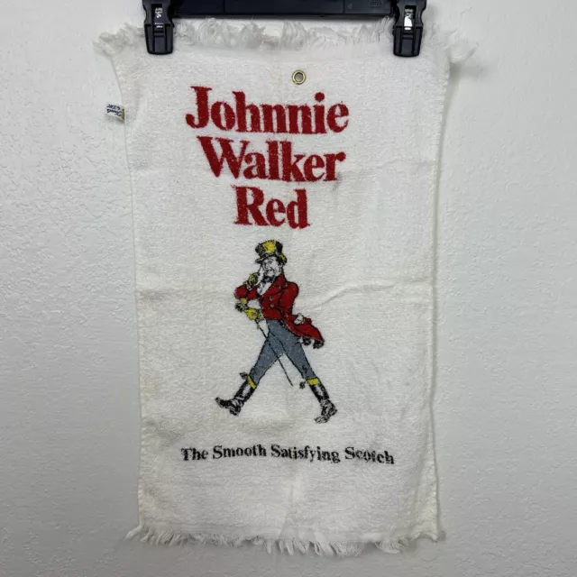 Johnnie Walker Red Scotch Whiskey Advertising Bar Towel by FMC Mid Century Decor