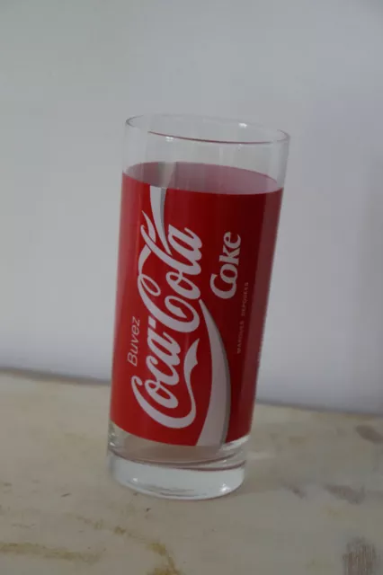 Verre Ancien Coca Cola Rouge Blanc