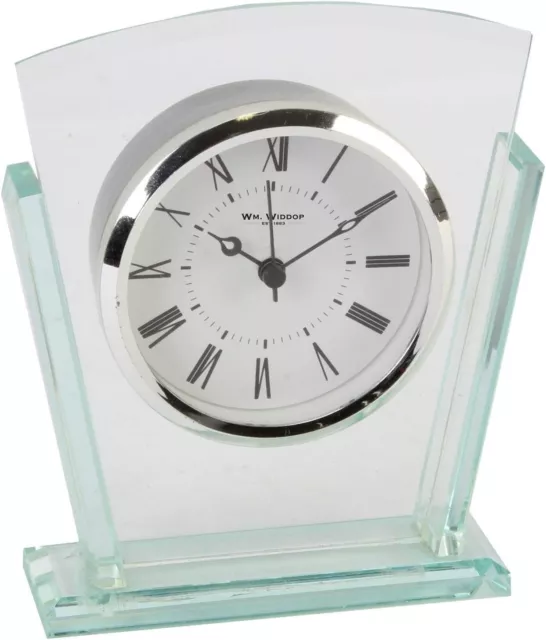 Art Deco Style Double Layered Glass Mantle Clock