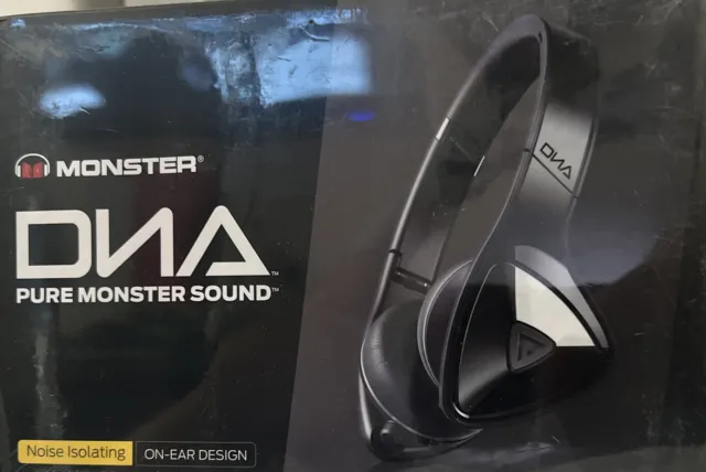 DNA Pure Monster Sound Headphones New Black Dark Grey Chrome Noise Cancelling