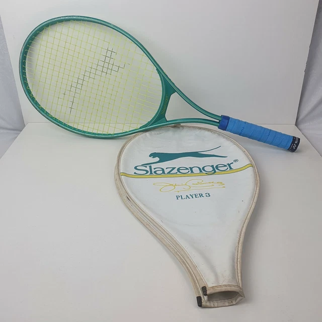 SLAZENGER TENNIS RACKET Vintage Jimmy Connors Player 1 With Cover £26.