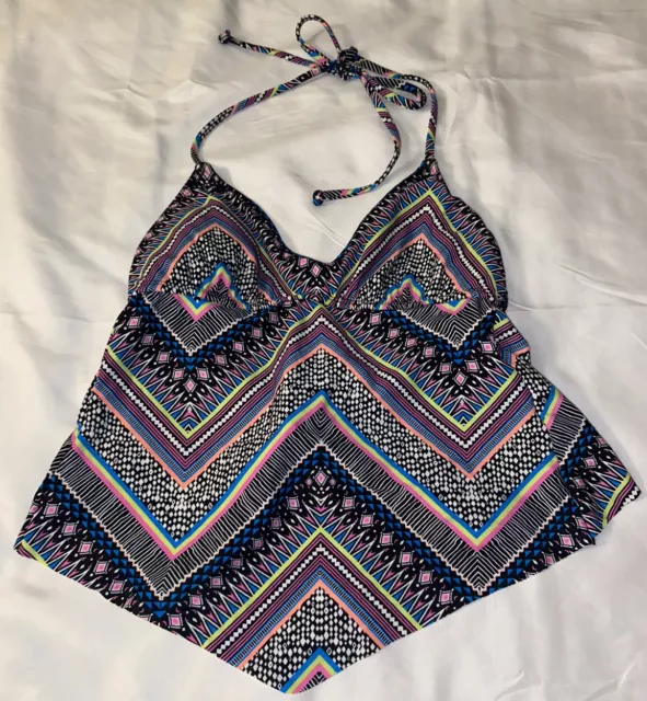 NWT Bikini Nation Juniors Halter Apron Swimsuit Tankini Top XS (A16)