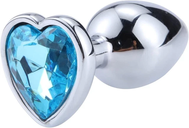 Plug Anal En Acier Chirurgical Avec Strass Bleu Nuit, Taille L - Neuf, Sextoy Pour Sodomie