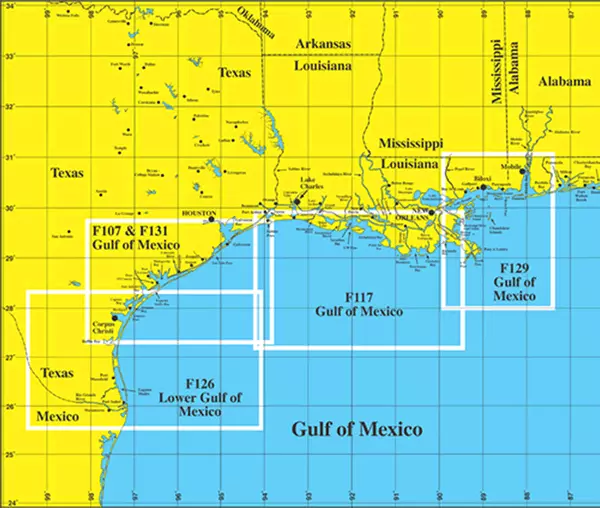 HOOK-N-LINE F126 Lower Texas Gulf of Mexico Offshore Fishing Map