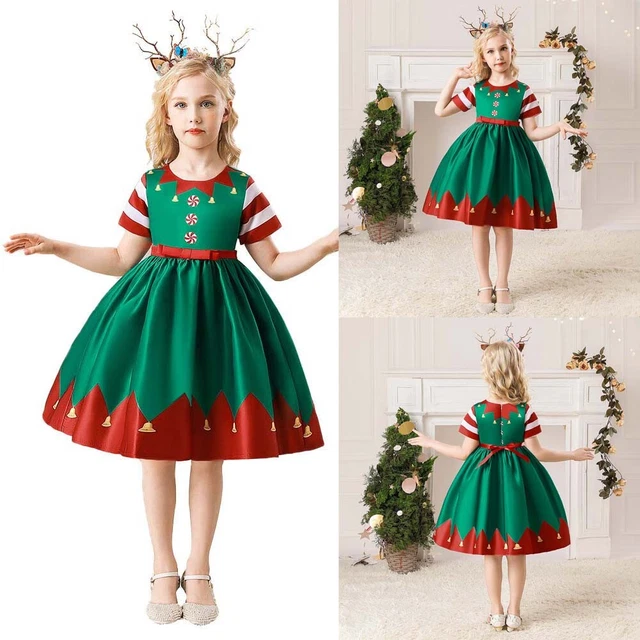 Abito tutù Natale Bambini Bambine Bambine Bambine Abiti da Natale Festa Principessa