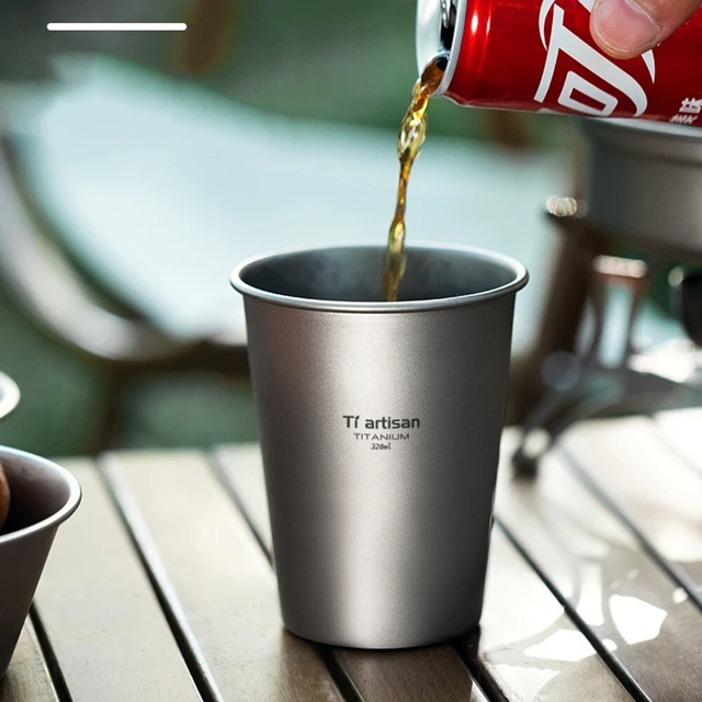 SIUKE Tasse à Eau Pot Titane Ultraléger 750ml 900ml 1100ml - Camping Randonnée Avec Couvercle Et Poignée Pliable