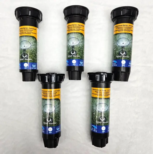 5x Rain Bird 1800 Series Full Circle 4 in Pop Up Sprinkler Professional USA Made