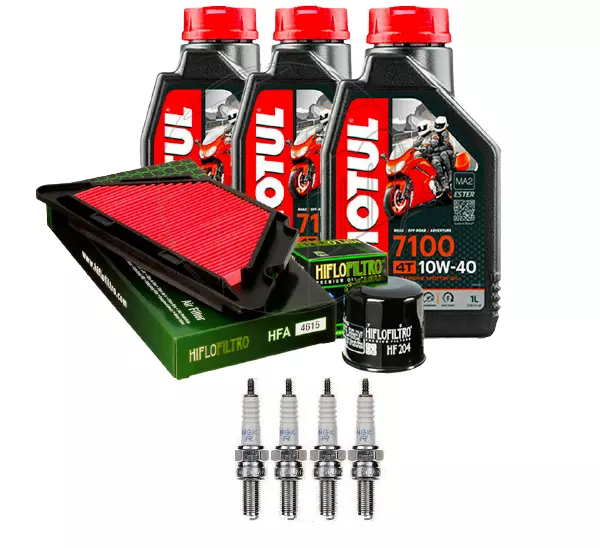 Kit Tagliando Yamaha Xj6 N 600 09 14 Olio Motul 7100 10W40  Filtri Hiflo Candele