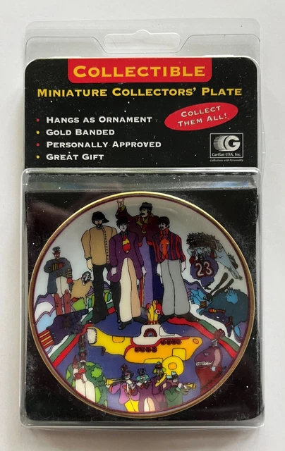 BEATLES Yellow Submarine MINIATURE COLLECTORS PLATE Ornament Gartlan USA Mint BEATLES Yellow Submarine MINIATURE COLLECTORS PLATE Ornament Gartlan USA Mint