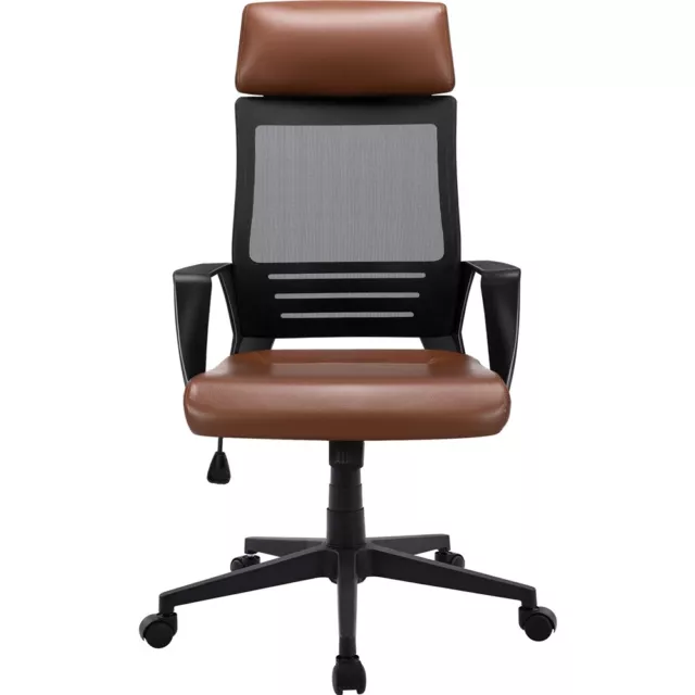 High Back Leather Office Chair Executive Office Desk Task Computer Chair Swivel