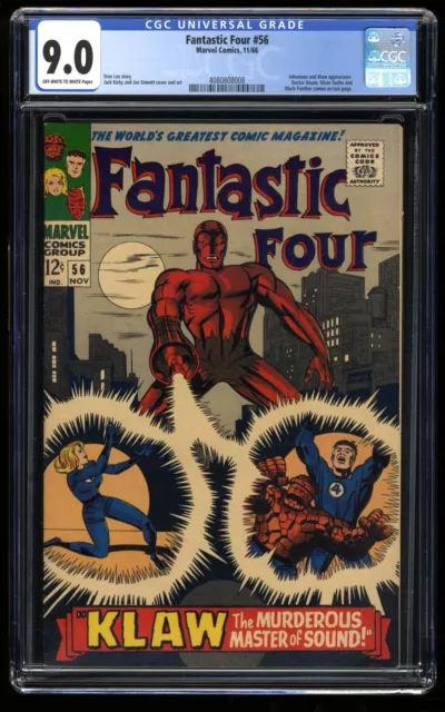 Fantastic Four #56 CGC VF/NM 9.0 Off White to White Murderous Master! 1966!