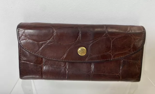 Mulberry Vintage Brown Congo Leather Purse/Wallet 8”X 3.5”