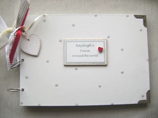 A4 Size. Personalised Travel Journal  .Size...photo Album/Scrapbook/Memory Book.