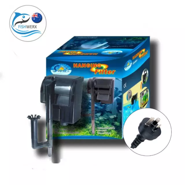 300L/H Aquarium Hang On Filter Adjustable Flow Bio Filter With Surface Skimmer