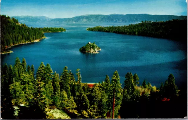 Postcard: Emerald Bay South Shore of Lake Tahoe, CA Union Oil Co. Aerial View