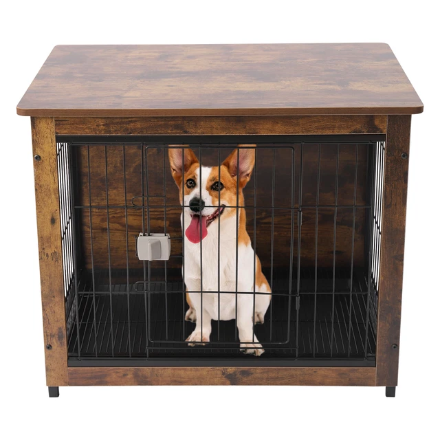 Indoor Dog Kennel Pet Crate End Table Wooden Cage Cat House Wood Pen Furniture