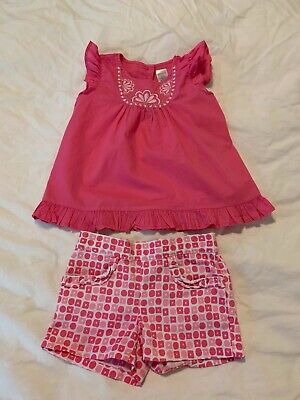 NWOT Gymboree Mermaid Party Pink and White Shorts and Top Size 5