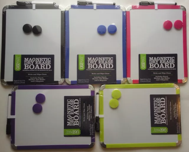MAGNETIC DRY ERASE BOARD W 2  MAGNETS & MARKER 8.5" x 11" SELECT: Color of Trim