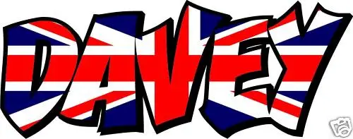 4x UNION JACK FLAG NAME DECALS / STICKERS - SAVE £5 !!!