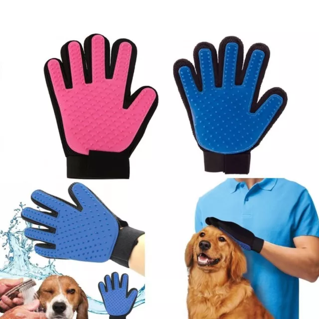 Pet Grooming Glove Dog Cat Dirt Hair Fur Removal Remover Brush Gentle Deshedding