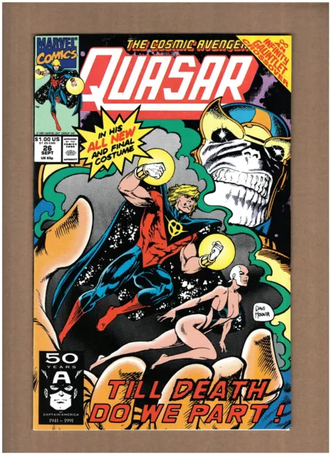 Quasar #26 Marvel Comics 1991 Thanos Infinity Gauntlet NM- 9.2