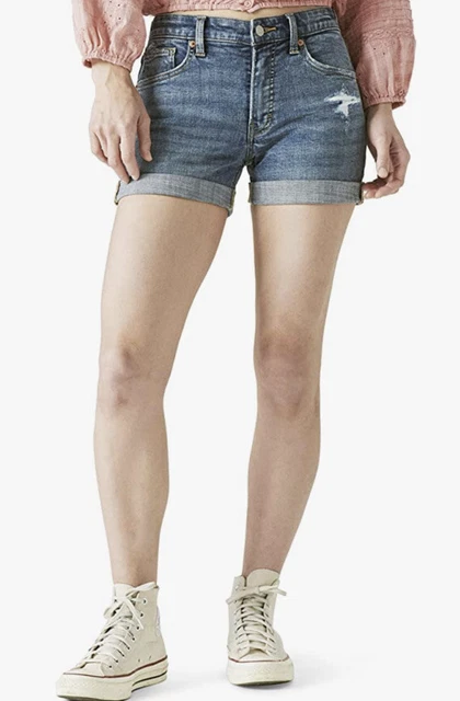 NWT Lucky Brand Womens Mid-Rise Ava Shorts in Jet Lag Size 30