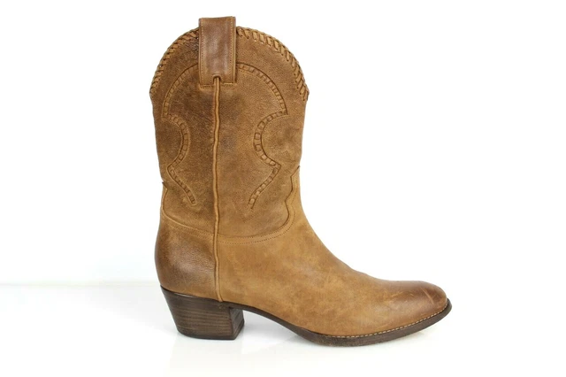 SARTORE Bottines Western tout cuir marron clair T 38,5 / 39,5 Très bon état