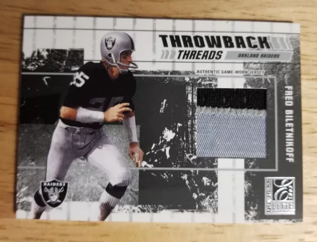 03 Donruss Elite Throwback Threads FRED BILETNIKOFF Patch/JERRY RICE Jersey/75