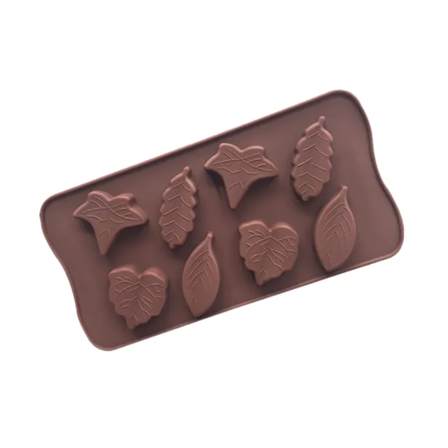 Stampo cioccolato 8 foglie silicone cera cubetto di ghiaccio gelatina sapone bambino festa stampo LT