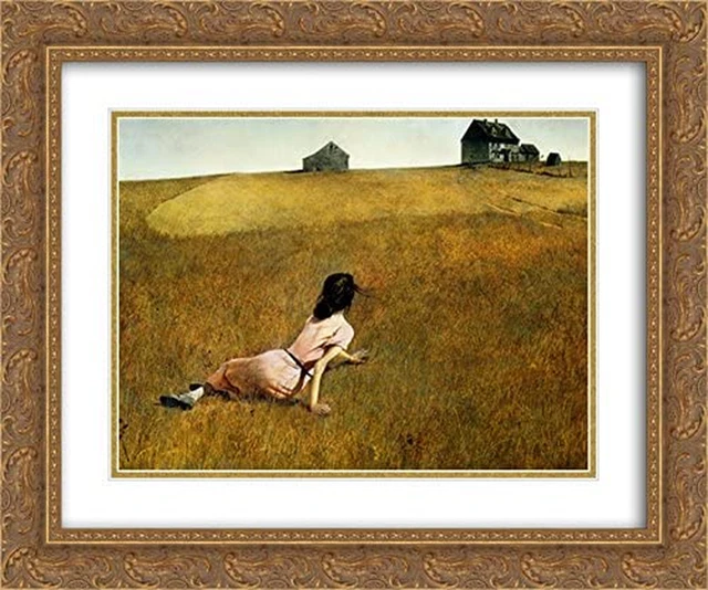 Christina'S World 2X Matted 24X20 Gold Ornate Framed Art Print by Andrew Wyeth