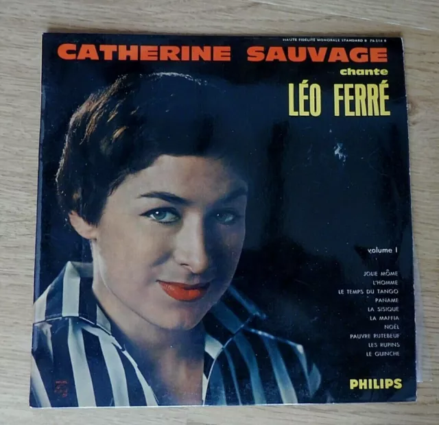 CATHERINE SAUVAGE chante  LEO FERRE 33t , 25 cm Jolie môme ,La maffia ,Paname...