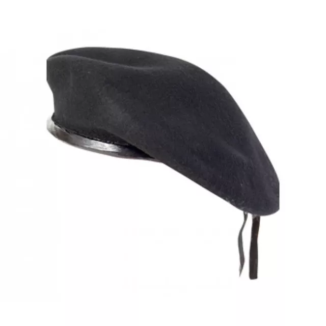 Neuf Laine Hommes Femmes Noir Béret Casquette Chapeau Militaire - Mode Ou Robe