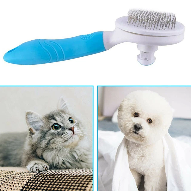 Dog Cat Pet Clean Grooming Self Cleaning Slicker Brush Massage Hair Remover Comb