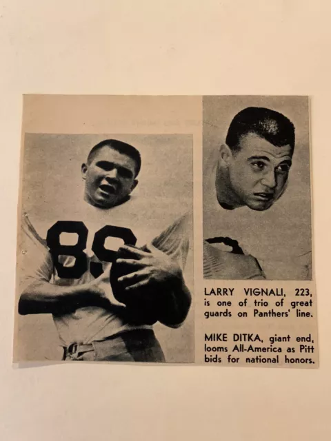 Mike Ditka Larry Vignali Pitt Panthers 1960 Sands Football Pictorial Co 
