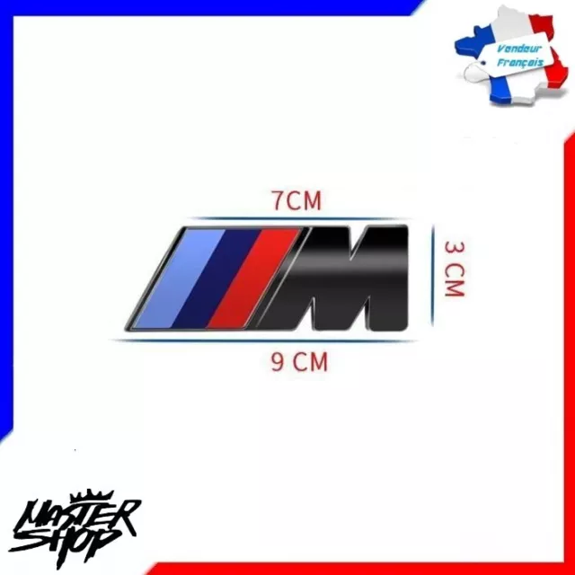 Badge Logo Coffre BMW M Sport Noir 90mmx30mm Embleme Malle Série 1 2 3 4 5