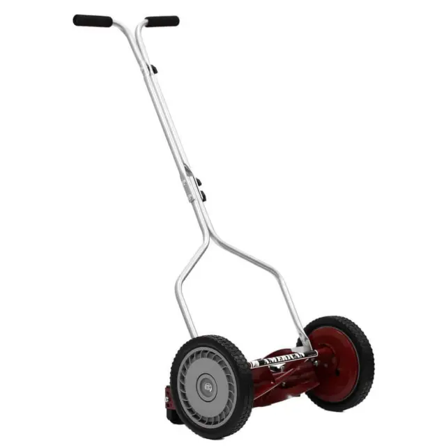 American Lawn Mower 5-Blade+Adjustable Cutting Height+Manual Push+Lightweight