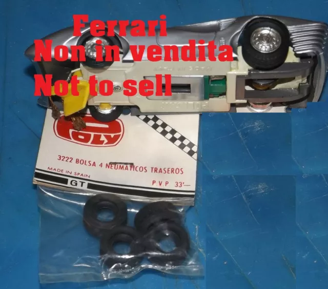 Old Policar Polistil Poly 4 Gomme Tyres 1/32 Slot Car Gt Year '60 Rare New Mint