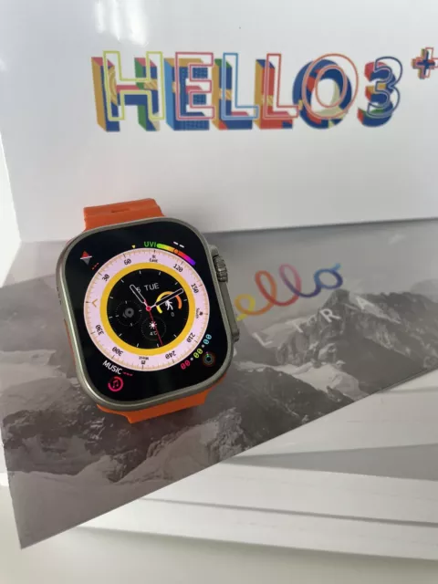 SmartWatch Hello 3 Plus Ultra AMOLED 49mm 3 colour Straps White Black Orange