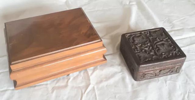 2 X Vintage small wooden boxes