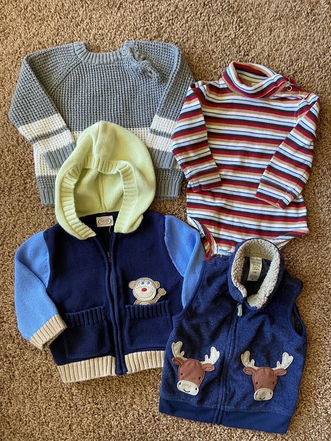 Lot Bundle Misc Cozy Unisex Infant Baby Toddler Boy Clothing 12M Talbots Carters