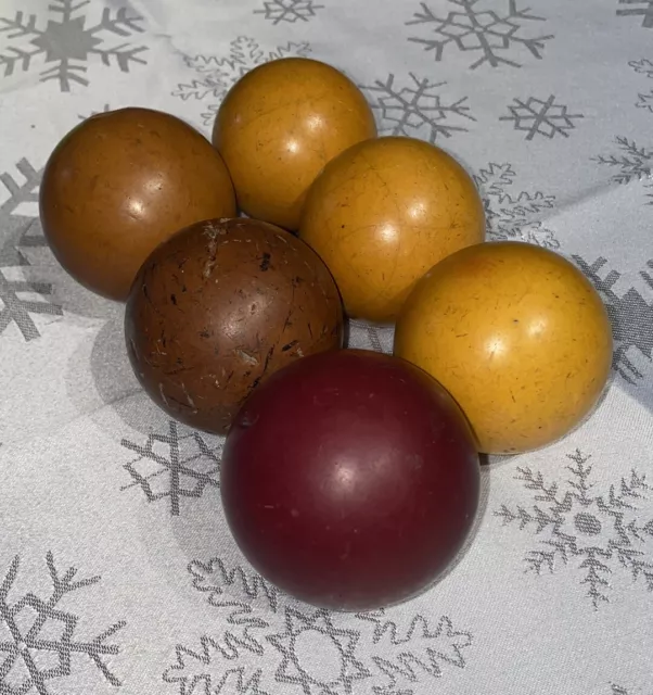 Lot De 6 Anciennes Boules De Billard