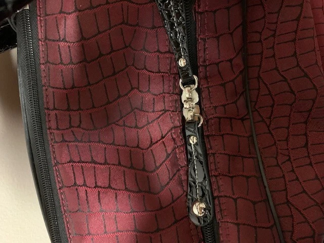 2 piece carry on luggage set Samantha. Brown. Burgundy with Black Trim    11