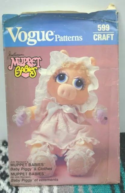 Baby Miss Piggy Jim Hensons Muppet Babies Vogue Pattern 1984 Free Ship!