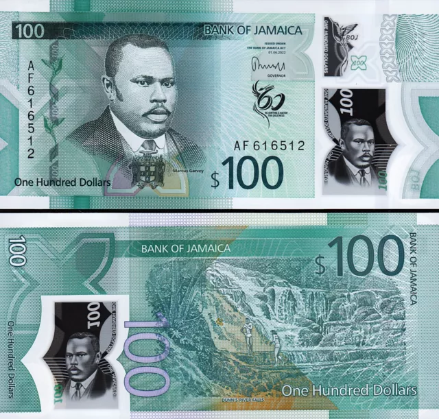 Jamaica 100 Dollars 2022 2023, UNC, Polymer, P-New Design